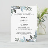 Elégant Faire-part de mariage de verdure Eucalyptu (Debout devant)