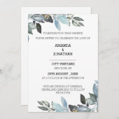 Elégant Faire-part de mariage de verdure Eucalyptu (Devant / Derrière)