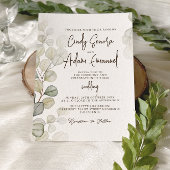 Elégant Faire-part de mariage de verdure Eucalyptu