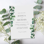 Elégant Faire-part de mariage de verdure Eucalyptu