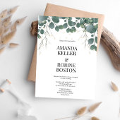 Elégant Faire-part de mariage de verdure Eucalyptu