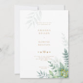 Elégant Faire-part de mariage de verdure Eucalyptu (Devant)