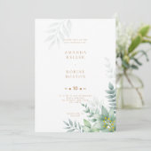 Elégant Faire-part de mariage de verdure Eucalyptu (Debout devant)