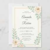 Elégant Faire-part de mariage de verdure Eucalyptu (Devant)