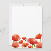 Élégant Faire-part de mariage des fleurs de pavot (Dos)