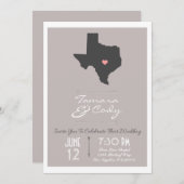 Élégant Faire-part de mariage d'État du Texas (Devant / Derrière)