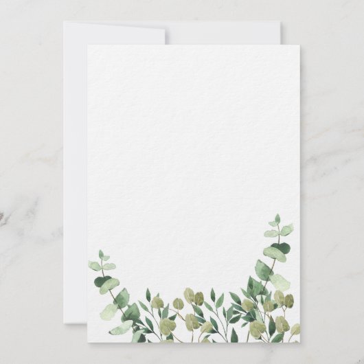 Elégant Faire-part de mariage d'Eucalyptus (Dos)