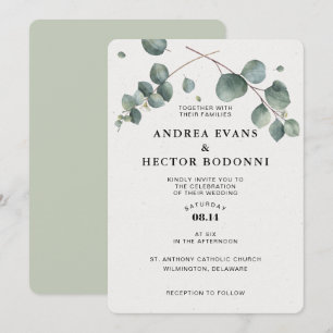 Elégant Faire-part de mariage d'Eucalyptus