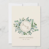 Elégant Faire-part de mariage d'Eucalyptus (Devant)