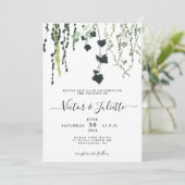 Élégant Faire-part de mariage d'eucalyptus à pendr (Debout devant)