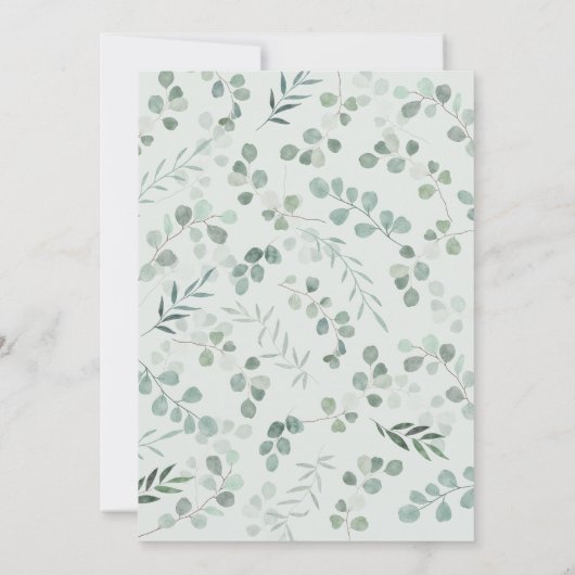 Elégant Faire-part de mariage d'Eucalyptus Sage (Dos)