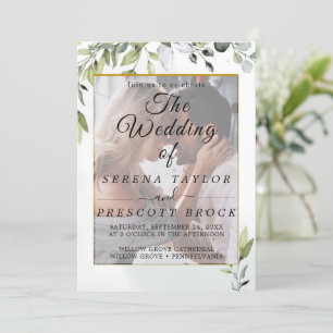 Élégant Faire-part de mariage d'eucalyptus Vellum