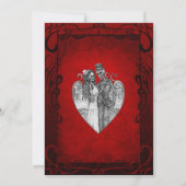 Élégant faire-part de mariage d'halloween gothique (Dos)