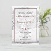 Élégant Faire-part de mariage d'hiver noir blanc (Debout devant)