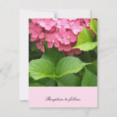 Élégant Faire-part de mariage d'Hydrangée rose (Dos)