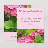 Élégant Faire-part de mariage d'Hydrangée rose (Devant / Derrière)
