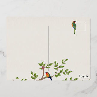 Élégant Faire-part de mariage d'oiseaux botaniques