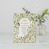 Élégant Faire-part de mariage d'oiseaux botaniques (Debout devant)