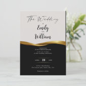 Elégant faire-part de mariage d'or (Debout devant)