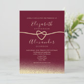 Élégant Faire-part de mariage d'or de Bourgogne (Debout devant)