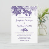 Élégant Faire-part de mariage d'orchidée violette (Debout devant)