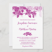 Élégant Faire-part de mariage d'orchidées magenta (Devant)