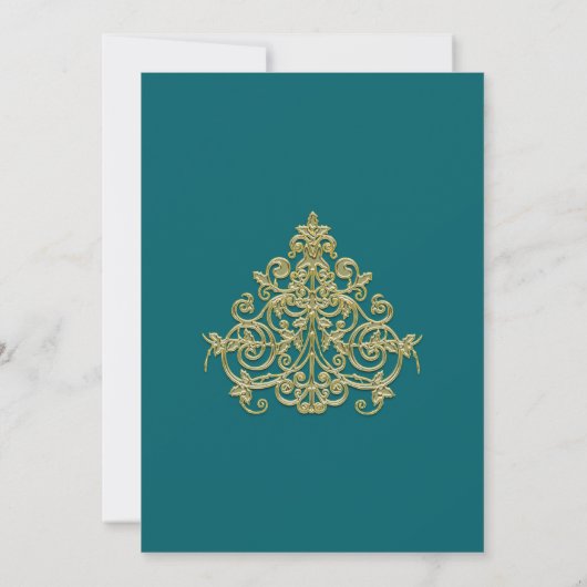 Élégant Faire-part de mariage doré (Dos)