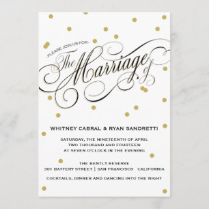 Élégant Faire-part de mariage Dot Gold