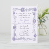 Élégant Faire-part de mariage Dusty Lavender (Debout devant)