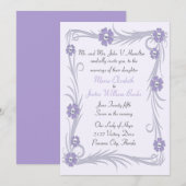 Élégant Faire-part de mariage Dusty Lavender (Devant / Derrière)