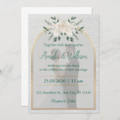 Elégant Faire-part de mariage en arc floral avec o (Devant / Derrière)