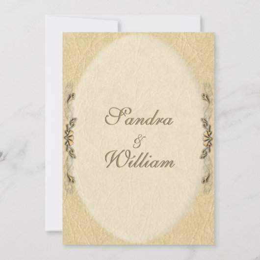 Élégant Faire-part de mariage en cuir (Dos)