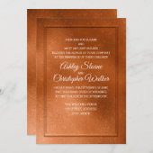 Élégant Faire-part de mariage en cuivre et en crèm (Devant / Derrière)