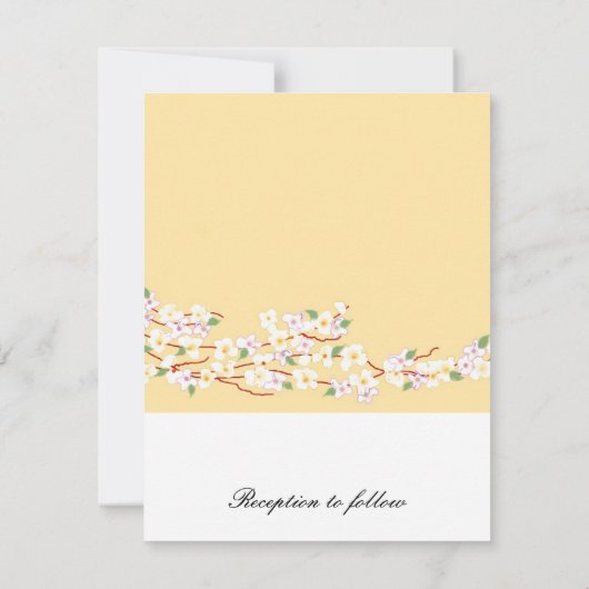 Élégant Faire-part de mariage en fleurs jaunes (Dos)