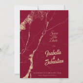 Élégant Faire-Part de mariage en marbre de Bourgog (Devant)