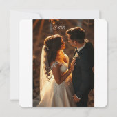 Elégant Faire-part de mariage en marbre et or (Dos)