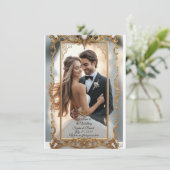 Elégant Faire-part de mariage en marbre et or (Debout devant)