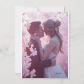 Elégant Faire-part de mariage en marbre et or (Dos)