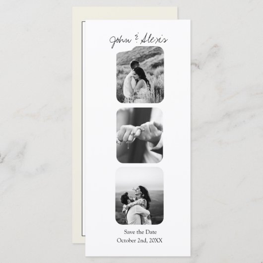 Élégant Faire-part de mariage Enregistrer la date  (Devant / Derrière)