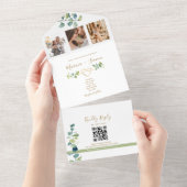 Elégant Faire-part de mariage Eucalyptus avec code (Déchirure)
