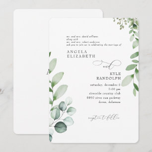 Élégant Faire-Part de Mariage Eucalyptus en Cascad