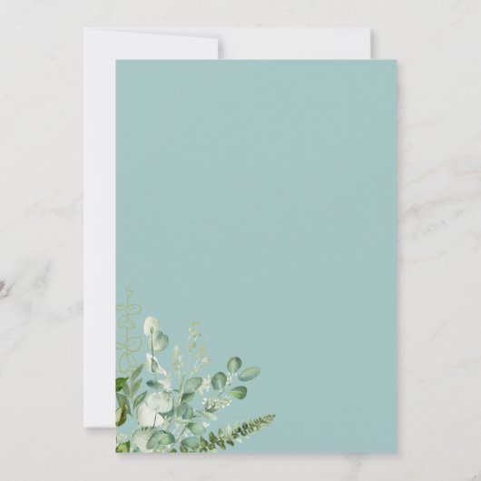 Elégant Faire-part de mariage Eucalyptus Oeuf Cana (Dos)