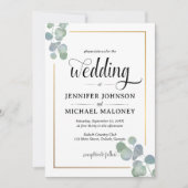 Elégant Faire-part de mariage Eucalyptus Peint À L (Devant)