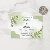 Élégant Faire-part de mariage Feuille de l'Eucalyp (Devant/Arrière en situation)