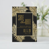 Élégant Faire-Part de Mariage Feuille d'Or Fausse  (Debout devant)