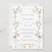 Élégant Faire-part de mariage Fleur sauvage (Devant)