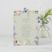 Élégant Faire-part de mariage Fleur sauvage de jar (Debout devant)