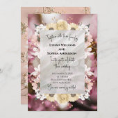 Élégant Faire-part de mariage Floral (Devant / Derrière)