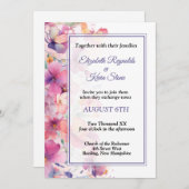 Élégant faire-part de mariage Floral (Devant / Derrière)