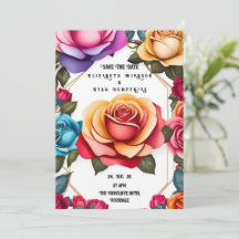 Élégant Faire-part de mariage Floral